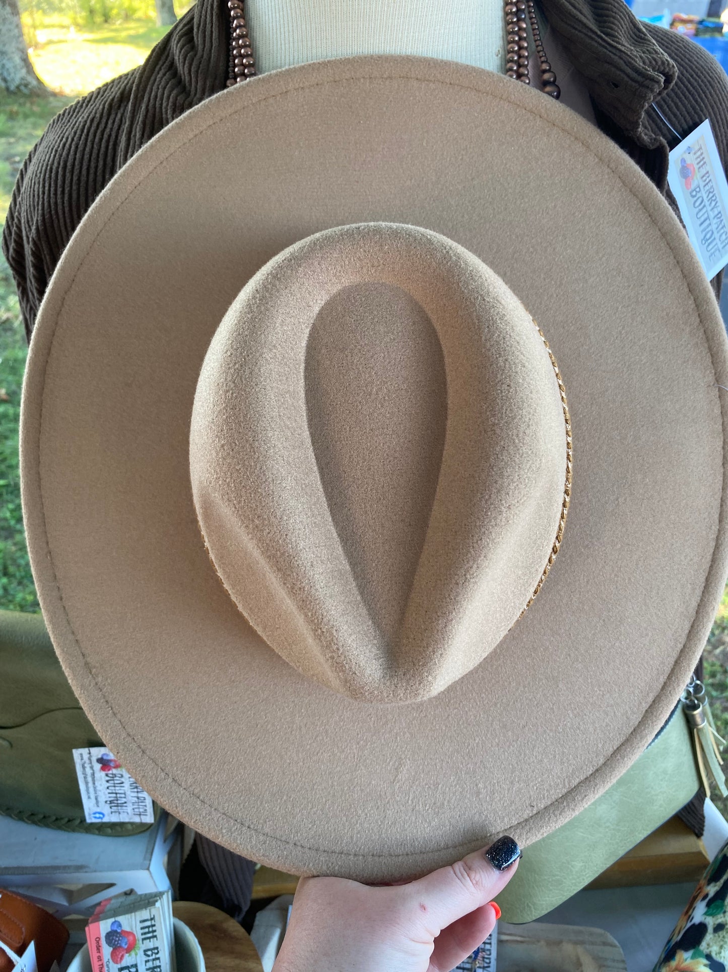 Beige Brimmed Hat