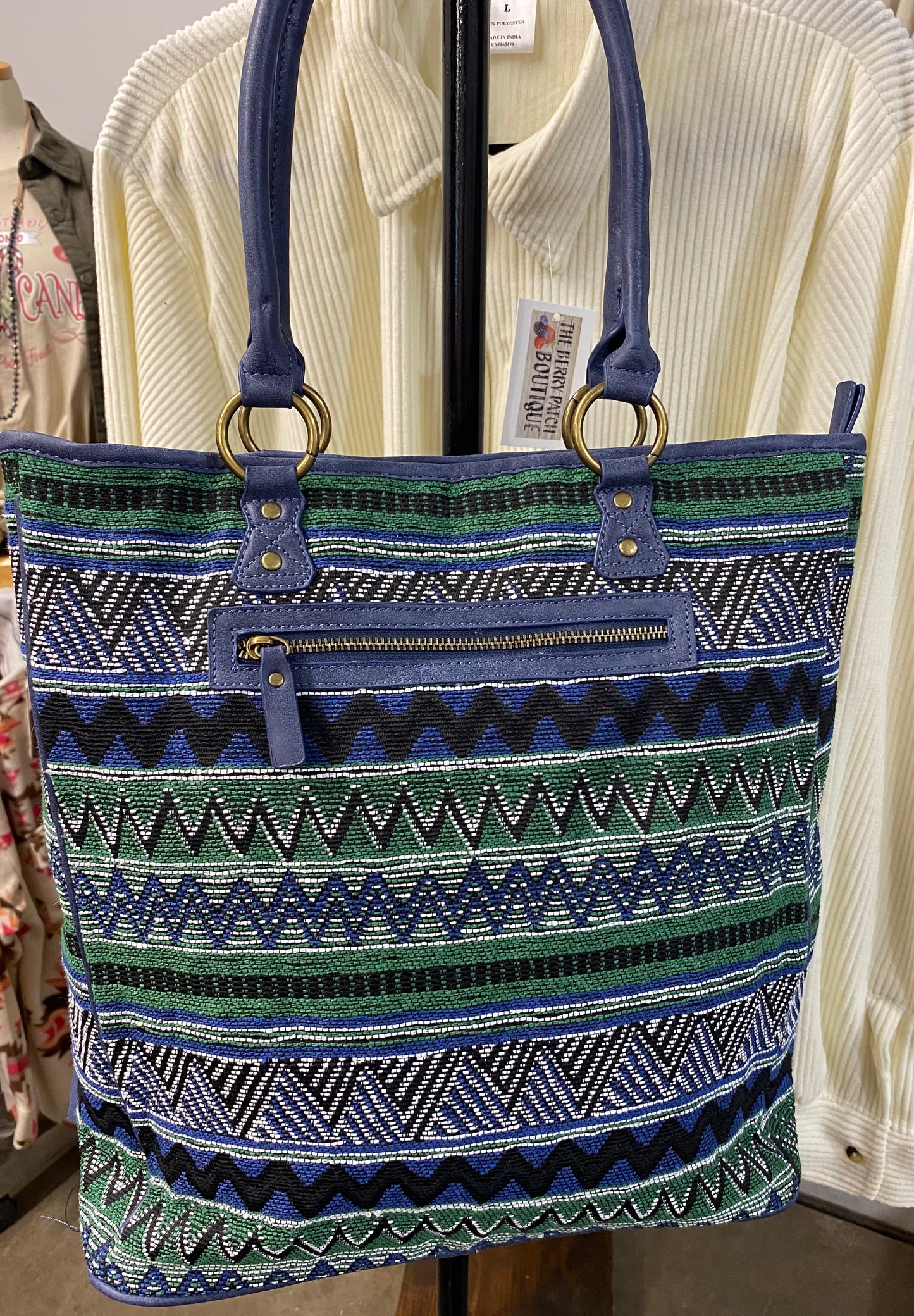 Blue/green Large Aztec Purse