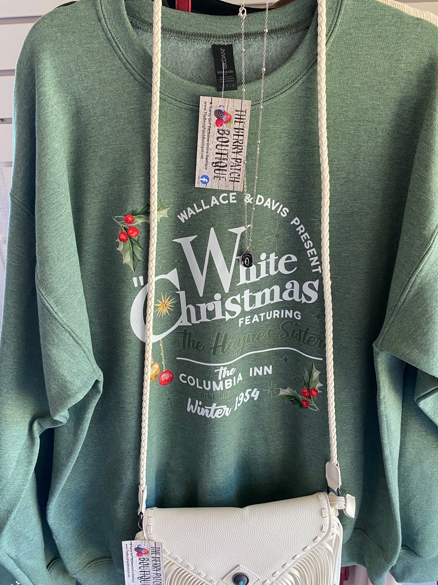 Green White Christmas Sweatshirt