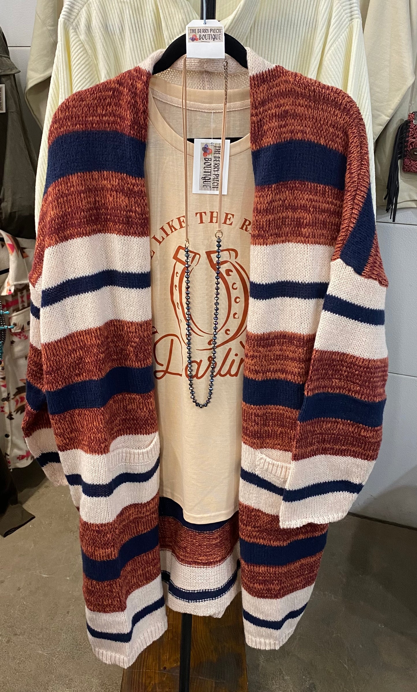 Rust, Cream, & Navy Sweater