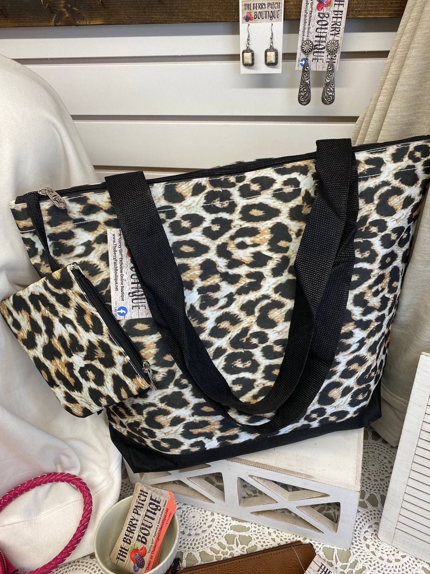 Leopard Tote w/ Attached Wallet