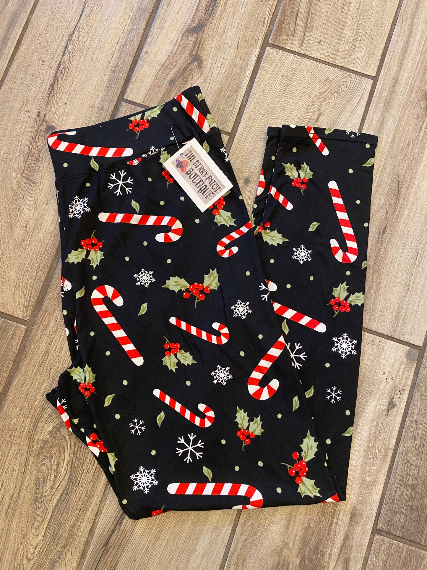Holly/Candy Cane Soft Leggings