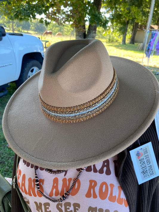 Beige Brimmed Hat