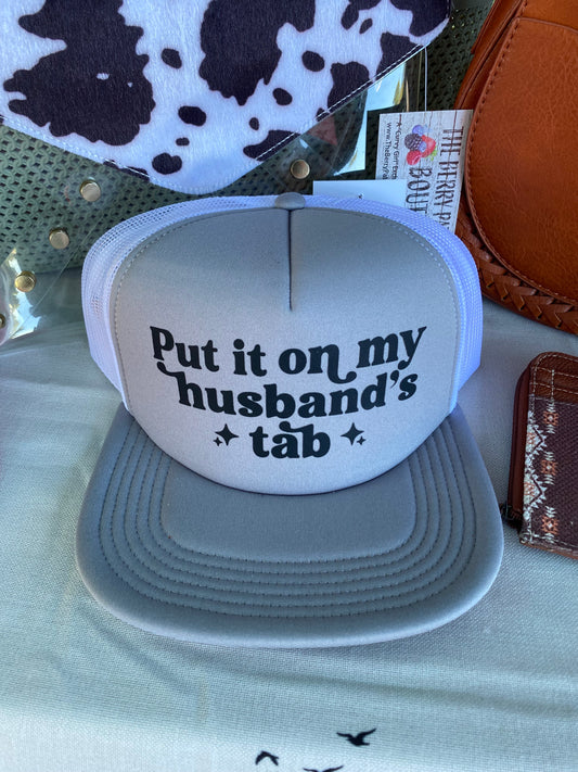 Grey & White Husbands Tab Hat