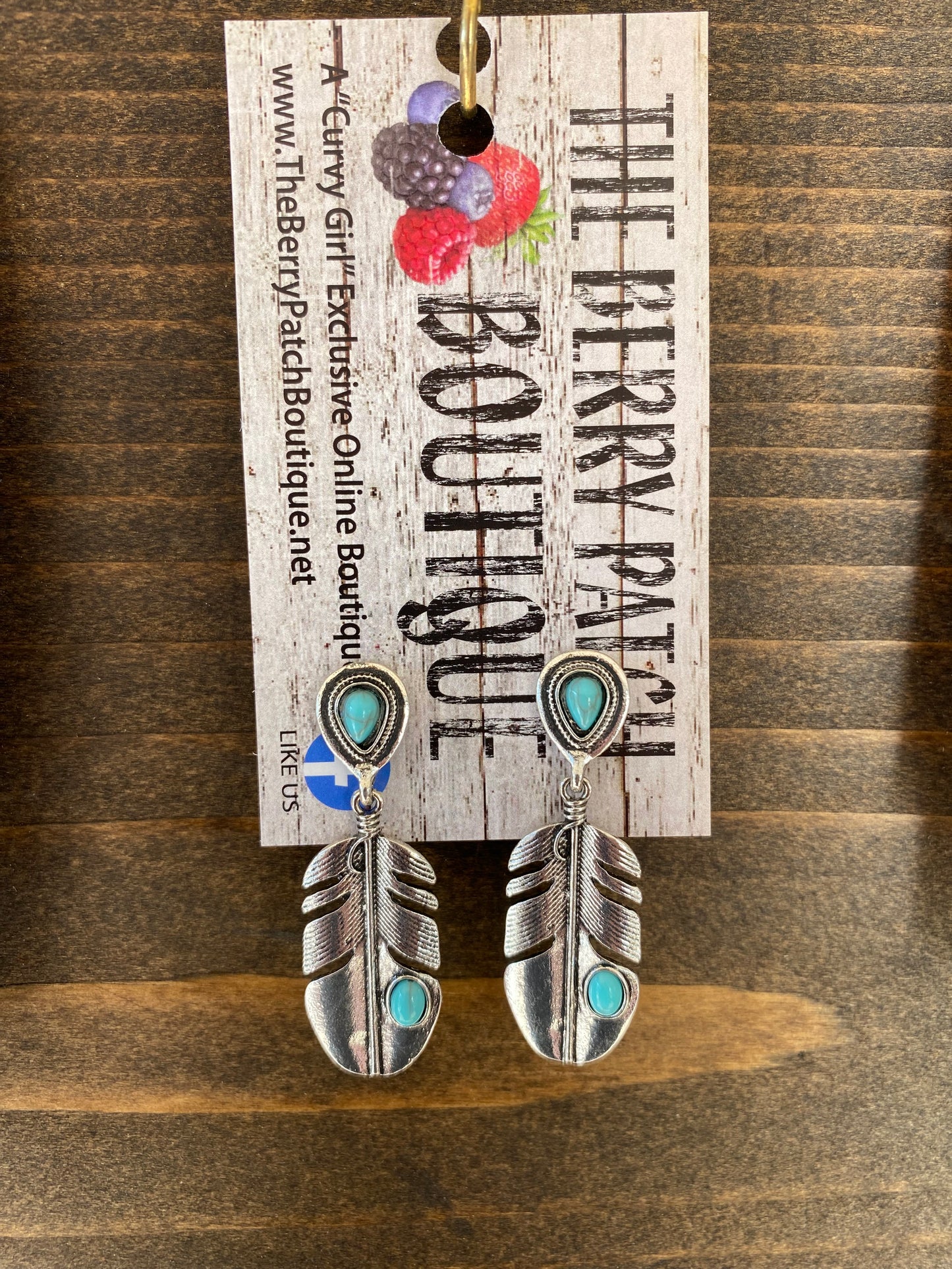 Feather Earrings w/turquoise