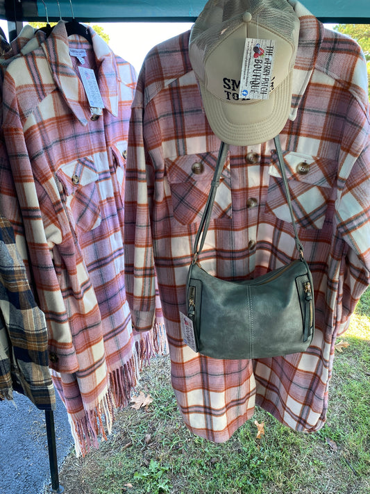 Pink Plaid Super Soft, Long Shacket