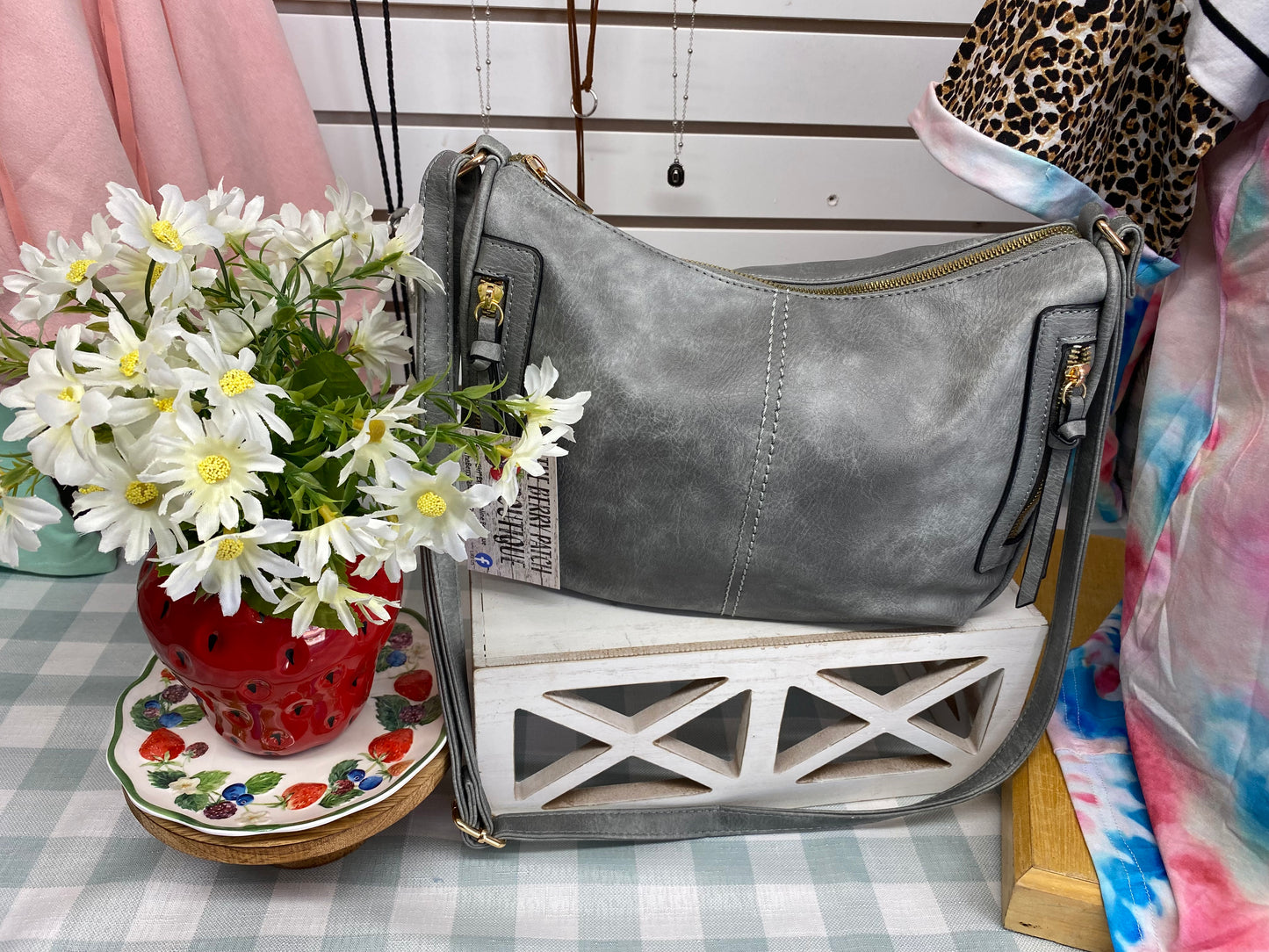 Grey Leather Purse