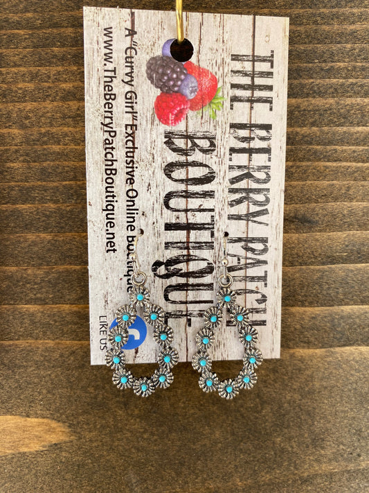 Teardrop Turquoise Hoop Earrings