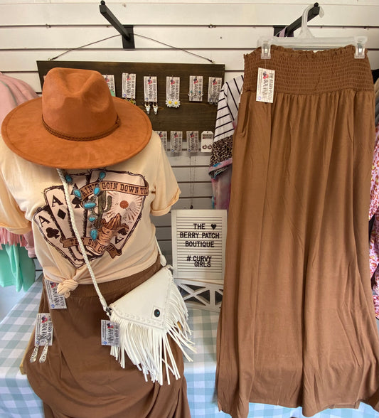 Tan Maxi Skirt