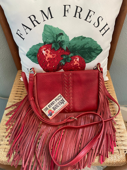 Red Fringe Purse