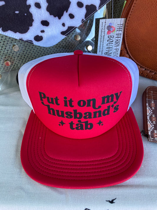 Red & White Husbands Tab Hat